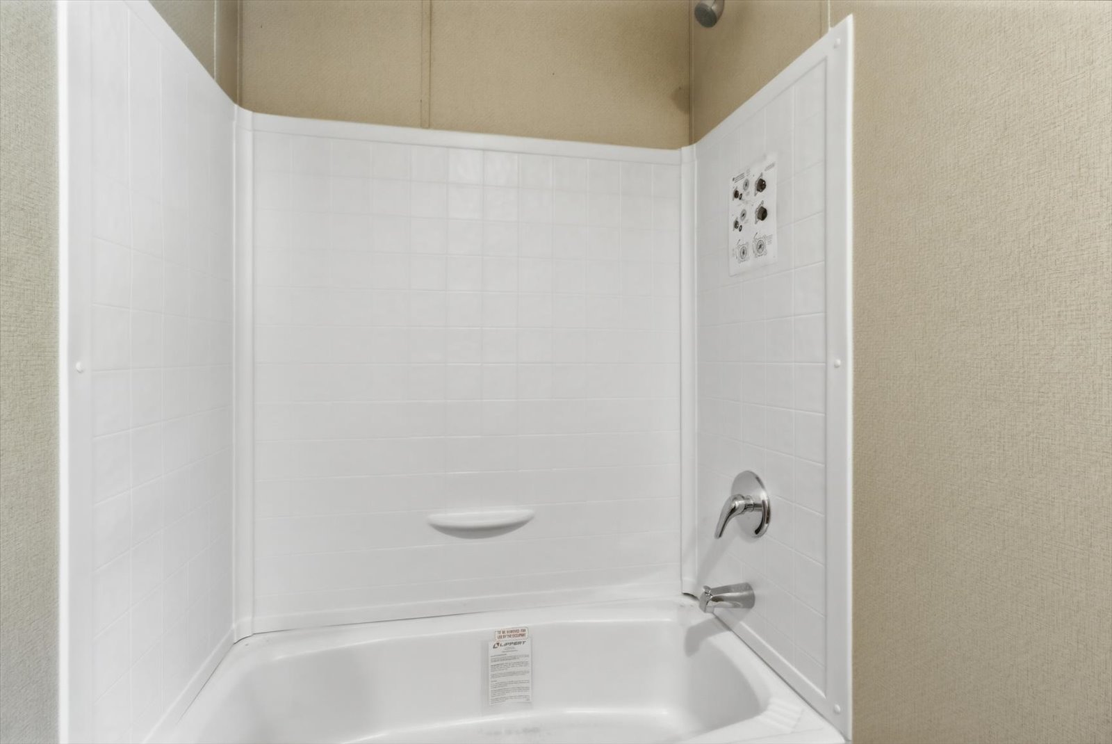 Quick Start Homes single-wide: tub and shower